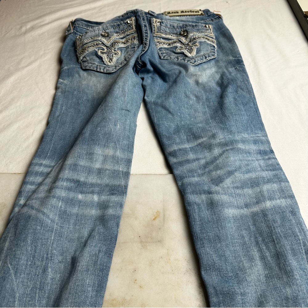 Rock Revival Jena Women’s Blue Distressed Skinny Jeans size 28 waist